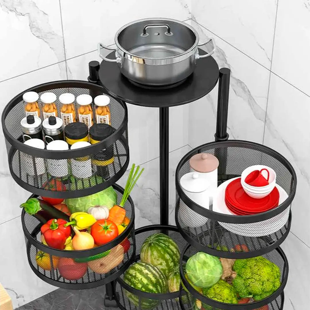 LLEVÁ 2 y PAGÁ 1: Frutera Articulada de Acero Inoxidable Giratoria + Set de Utensilios de Cocina