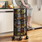 [Llevá 2 y Pagá 1] Frutera MetalRack de Acero Inoxidable Rotativa de 4/5 Niveles + REGALO: Kit de Potes Herméticos