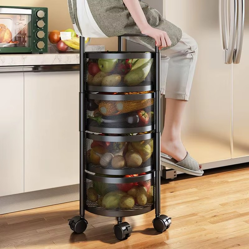[Llevá 2 y Pagá 1] Frutera MetalRack de Acero Inoxidable Rotativa de 4/5 Niveles + REGALO: Kit de Potes Herméticos