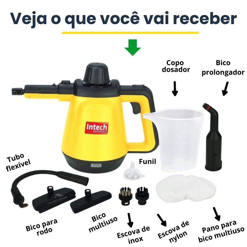 Limpiador a Vapor + 9 Accesorios de Regalo