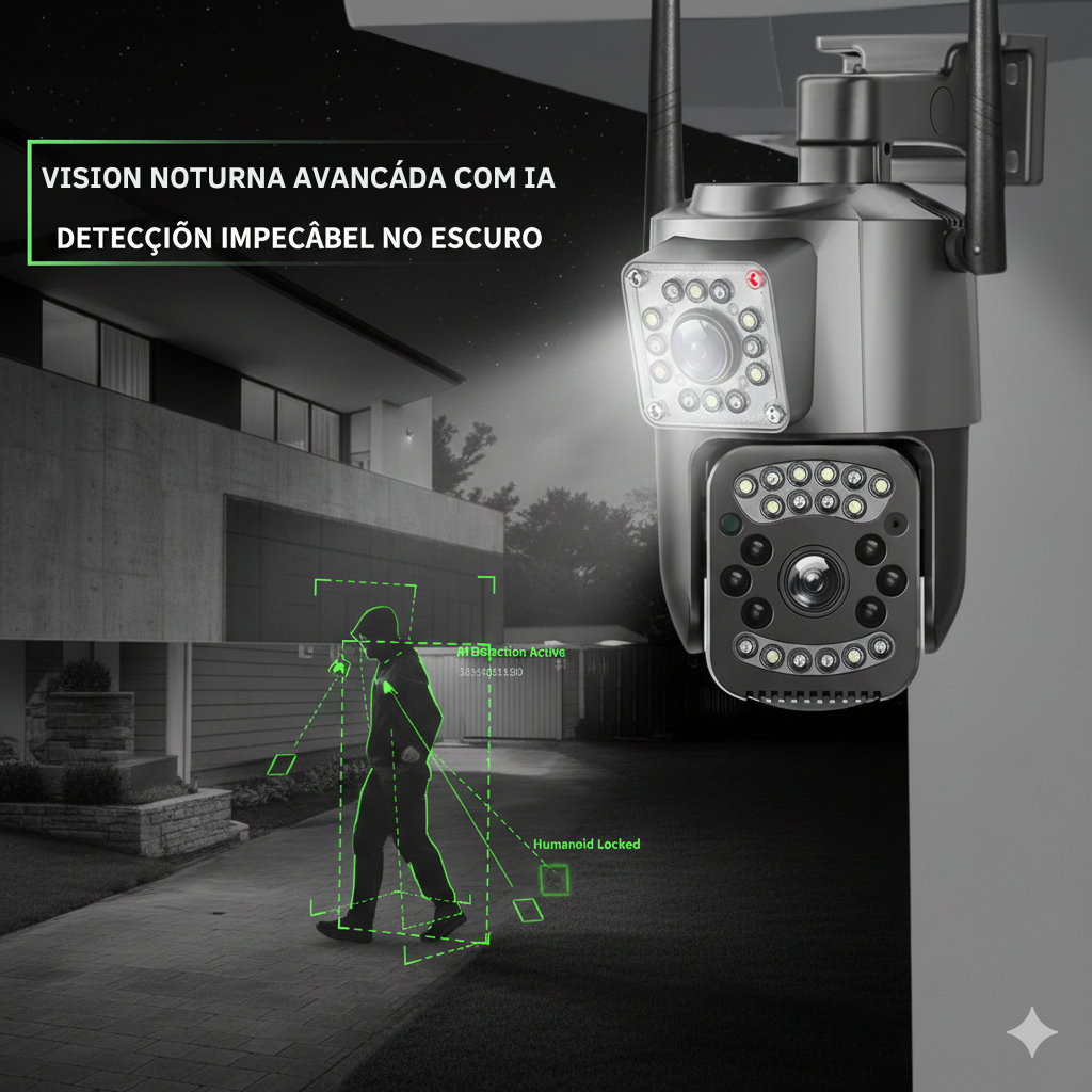 Llévate 3 y Pagá 1 - Cámara de Seguridad Zoom 4K Con Memoria Ilimitada, Doble Lente, Visión Nocturna y Sin Cables + Regalo
